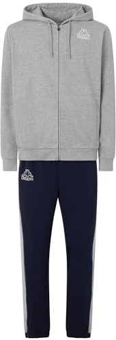 Kappa - Tuta, Uomo, Grigio, Cotone, Sportivo, Logo Glomeri, Taglia: M