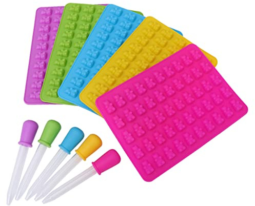IMIKEYA 5ensembles Moule Silicone Ours Bonbons Compte-gouttes pour Chocolat Sucreries Formes Détaillées