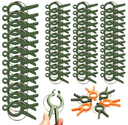 Pflanzenclips, 2026 Neu Pflanzenklammern Tomatenclips, Pflanzen Clips für Kletterpflanzen Pflanzenklammern Tomatenhaken für Gemüse Gurken Rankhilfe Befestigung für Tomaten, Rosen, Gurken (48Pcs)