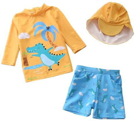 Generisch Camiseta de baño y bañador de dos piezas con protección solar UPF 50+ para niños