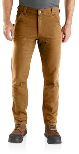 Carhartt Robusta flex-arbetsbyxor för män med rak passform och förstärkt framsida, arbetsbyxor, Carhartt brun, 36W x 34L