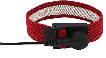 FTVOGUE Dragonne antistatique réglable avec pince alligator | Mise à terre et décharge ponctuelle, double circuit électronique, pour salle blanche et production électronique, techniciens