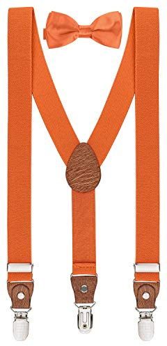 BomGuard Set bretelle e papillon per bambini – Arancione