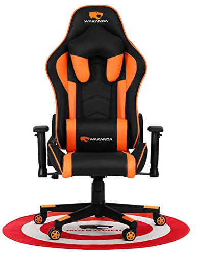 HIOD Tools Gaming Stuhl Schreibtischstuhl 2D Multifunktion Armlehnen Ergonomischer Design Ledersessel,Orange