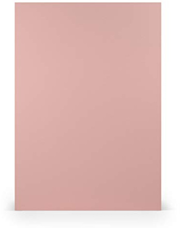 PAPERADO 50x Briefpapier DIN A4 - Rose gerippt Alt-Rosa 100 g/m² - Papierbögen in 29,7 x 21 cm zum Basteln & Drucken