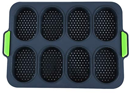 Bestevery Non-Stick Silicone Baguette Baking Tray - Black, Minimalist Style - Baking Pan for Bread, Cake, Biscuit - Dishwasher Safe - 268g