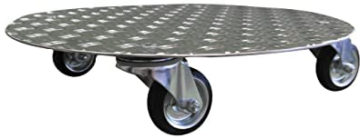 Pflanzenroller AluGrip-R280 bis280kg Blumenroller Untersetzer Indoor Outdoor Alu (Aluminium Riffel 5/6,5mm, Ø350mm)
