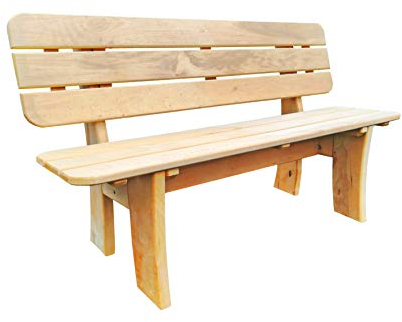 Mega Holz 3-Sitzer Gartenbank aus massiver Kiefer 118 cm | Holzbank Parkbank Balkonbank - Witterungsbeständig mit rustikaler Optik, Perfekt für Garten, Balkon und Terrasse