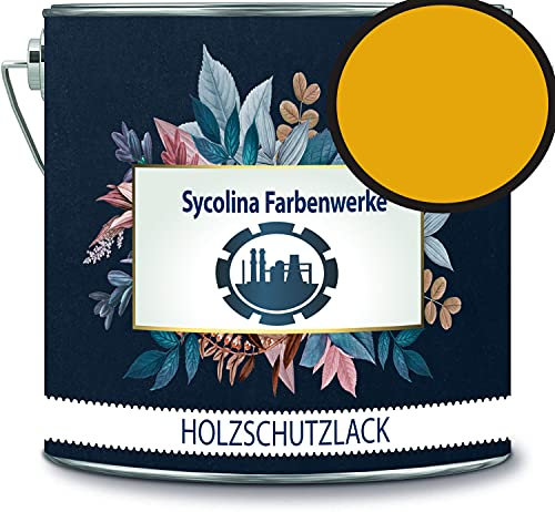 Sycolina - Vernice protettiva per legno, resistente alle intemperie, protezione a lungo termine dagli agenti atmosferici, protezione dagli agenti atmosferici, colore giallo oro RAL 1004