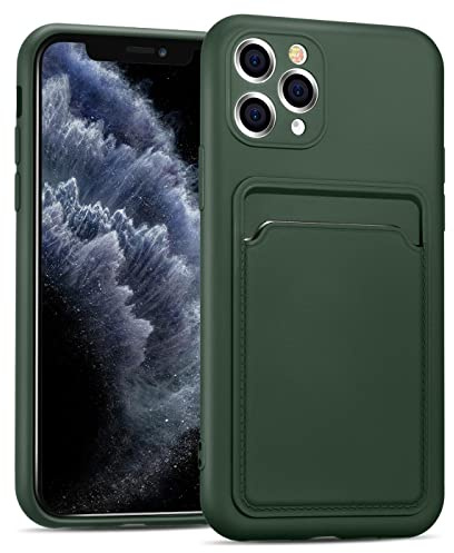 Verco Coque Silicone Compatible avec iPhone 11 Pro Max, Protection Antichoc avec Porte-Cartes Case en Silicone Premium pour iPhone 11 Pro Max Étui, Vert