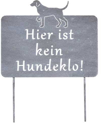B2S BACK2SEASON Kein Hundeklo Metall Stecker grau Silber Schild Warnschild Breite 25 cm