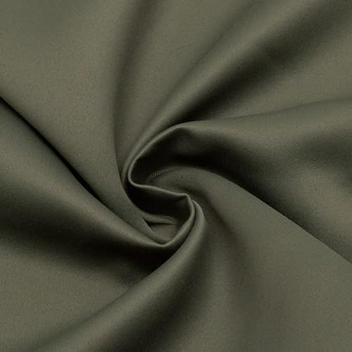 STOFFKONTOR Verdunkelungsstoff Black Out, Thermostoff, Vorhangstoff - Meterware, Farbe Oliv-Grün - zum Nähen von Vorhängen etc.