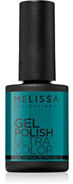 Melissa Cosmetics Smalto Semipermanente Gel Polish Ultra Color 7 ml – Verde Petrolio n. 424 – Colore Intenso, Brillante e a Lunga Durata – Unghie Professionali a Casa