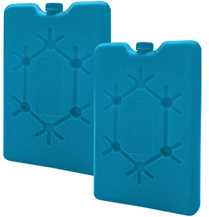 Spetebo Kühlakkus 2er Set blau - je 16 x 11 cm / 265 ml - Kühl Elemente mit flachem Design - Kühlpack schmal für Brotdose Lunchbox Kühltasche Camping Picknick Schule