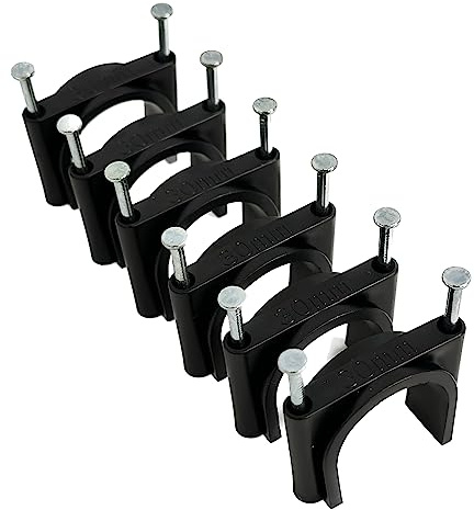 TR Cable® Pack of 50 Round Black Cable Clips with Strong Nails - Durable & Versatile - Ideal for Indoor/Outdoor Cable Management, 30mm
