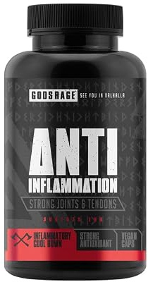 GODSRAGE Anti Inflammation (60 Kapseln) - Kurkuma Komplex Kapseln – 650 mg Bromelain & 251 mg Curcuminoide pro Tagesdosis – Mit Berberin & Piperin für hohe Bioverfügbarkeit – Made in Germany