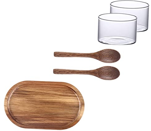 IMIKEYA Holztablett Für Desserts Ovale Kuchenform Mit Desserthalter Geeignet Als Serviertablett Für Pizza Brot Obst Und Snacks