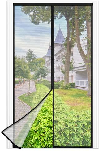 Fliegengitter Balkontür Magnet, 90 * 230cm Stärkere Magneten Fliegengitter Tür,3.8cm Breites Klettband, Fliegengittertüren Ohne Bohren, Insektenschutz Balkontür, Für Balkontür/Terrassentür, Schwarz