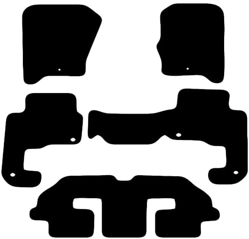 Land Rover Discovery 3 2004-2009 7 Seat Car Mats UK-Made Tailored Fit Carpet Floor Mats Full Coverage Compatible Accessory Black Trim