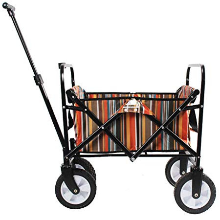 CCYENG Karren Mini-Klappwagen Tragbarer Kinderwagen für den Außenbereich, Angeln, Camping, Garten, Strand, mit 4 Rädern, Tragkraft 75 kg
