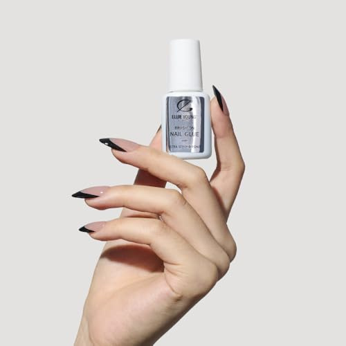 Ellie Young Brush On Nail Glue, Extra Strong, Easy Application Durable & Long-Lasting for Acrylic Nails, Nail Tips, Press On Nails, Fake Nails Brush On, Beauty Secrets Nail Glue