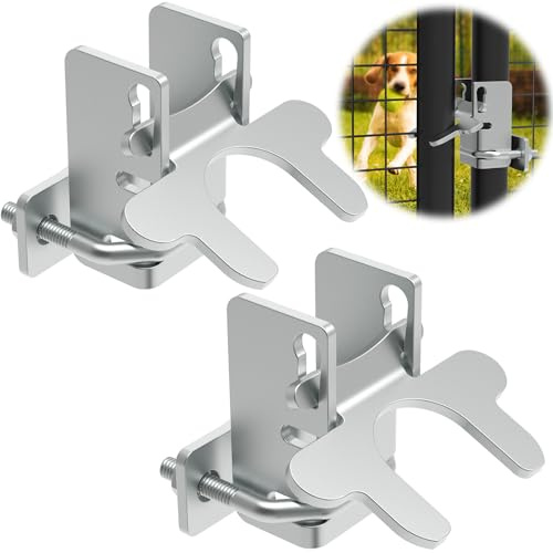 Fixirons 2 PCS Kennel Gate Latch 1-3/8, Chain Link Dog Kennel Gate Latch for 1-3/8 Kennel Gate Frame & 1-3/8 Kennel Panel Frame