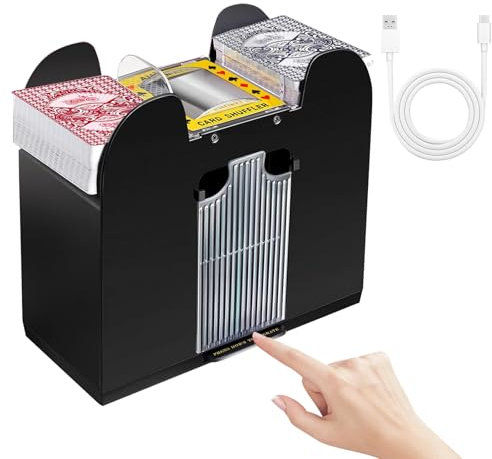 Bocguy Automatischer Elektrischer Kartenmischer für 1-4 Deck, USB-C/Elektrischer Batteriebetriebener Kartenmischer (modern, L)