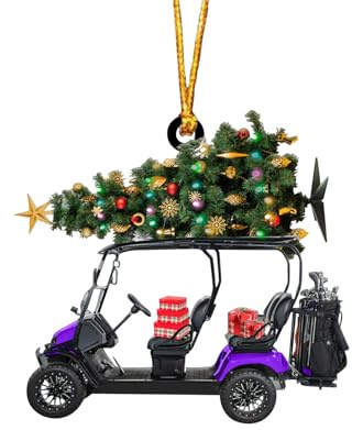 Christmas Decorations, Personalized Golf Cart, Xmas Hanging Car Christmas Ornaments, Christmas Tree Decorations Pendants Funny Small Christmas Baubles For Christmas Day Home Car Indoor Outdoor (N)