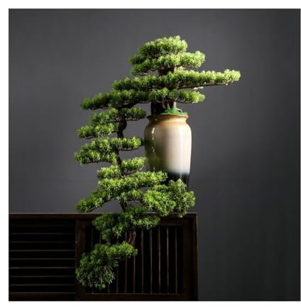 FAJNUZI2024 Künstliche Bonsai Künstlicher Bonsai-Simulationsbaum, hochwertiges Licht, Luxus, Grünpflanzen, Bonsai-Ornamente, Eingangsdekoration, Simulationsbaum Kunstbaum Bonsai