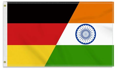 Große 90×150 CM Deutschland Indien Flagge, großes 150D Deutsch Indiens Freundschafts banner,Strapazierfähige Deutschlandfahne Doube-Seitendruck Dekor Messingösen large India