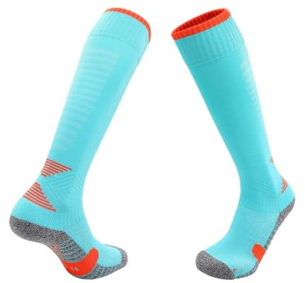 LXRHLIKG Atmungsaktive Fechtstrümpfe, Fecht-trainingsausrüstung, Kniestrümpfe für den Fechtsport für Männer und Frauen, Lange Sportsocken für Degen, Säbel und Florett, Fechtsocken(Blue,L)