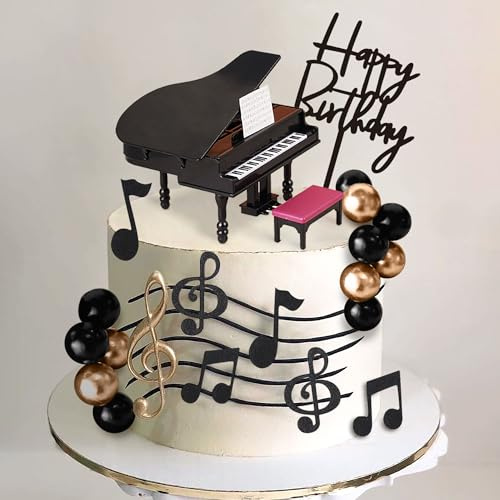 Music Cake Topper, Guitar Cake Topper, Music Notes Balls, Cake Decoration for Musicians, Birthday Party, Rock Theme Party, Birthday Party Decoration