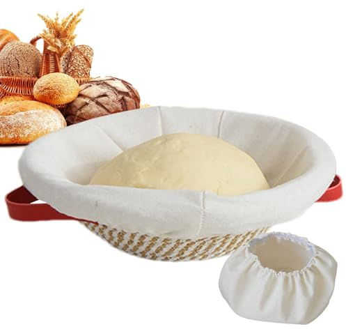 Bol à levain, corbeille à pain au levain - Panier à levain en corde de coton | Boîte chauffante à pain, fournitures de pâtisserie, magnifiquement conçu, bacs avec doublure et housse en tissu pour la