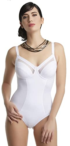 Spiman Body Microfibra Senza Ferretto, Coppa B, 3 Sezioni con Rinforzo Laterale, Spalline Regolabili Art. 356 (Bianco, 4B)