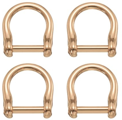 sourcing map Screw in Shackle Horseshoe D-Ring, Key Holder U-Shape Ring Buckle, Purse Strap for DIY Leather Craft