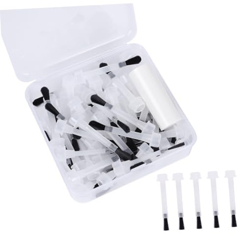 ARTSEWPLY Pinceles Desechables para Esmalte de Uñas Mango Cabeza Plana y Redonda 50 Unidades Cerdas Finas para Aplicación Uniforme de Gel Ideales para Salón y Uso Profesional