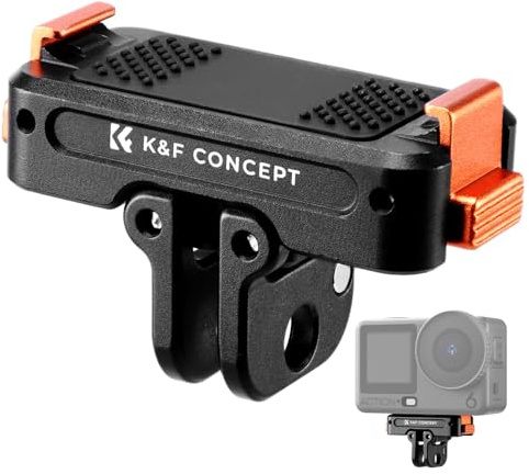 K&F Concept magnetisk snabbkopplingsadapterfäste kompatibelt med DJI Osmo Nano/Osmo Action 6, expansionsstativ med 1/4 skruvhål/vikbar kontakt/snabbspänne, actionkameratillbehör