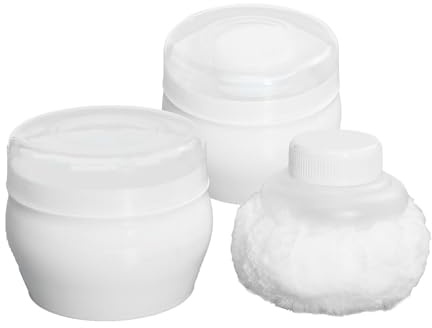 jojofuny Borla de Talco Esponjosa para Bebés y Recién Nacidos 2 Juegos de Borlas Blancas para Talco Corporal Tamaño Pequeño Adecuado para Aplicar Polvo Después del Baño y Mantener la