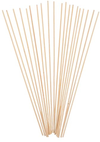 Uonlytech 20pcs 4x2mm Bamboo Dowels for Kite Support Lightweight Flat Bamboo Sticks for Crafting and Weaving Materials DIY Kite Construction Accessories