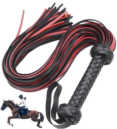 Muzrunq Riding Crop for Horse Riding, Faux Leather Horse Whip, Soft Long-Lasting Whips with Comfortable Handle for Equestrian, Floggers for Cosplay Costume.