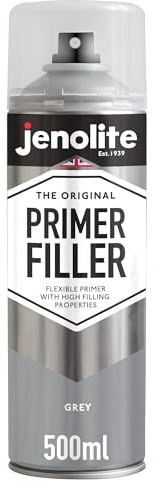 JENOLITE Primer Filler Spray Paint (GREY) | 500ml | High Fill Multi-Surface Primer Paint | Fills Small Dents & Scratches | Perfect For Car Bodywork, 3D Printer Models & More