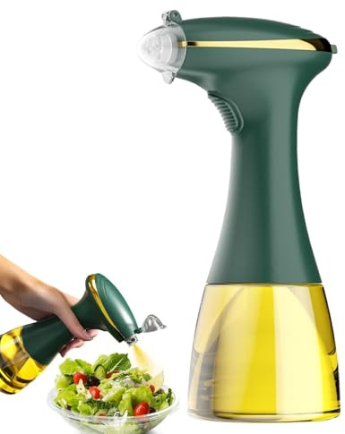 Generisch Pulverizador de aceite, dispensador de recarga recargable, 2 en 1, botella atomizador de aceite de oliva, para casa, camping, picnic, fiesta, barbacoa, hornear