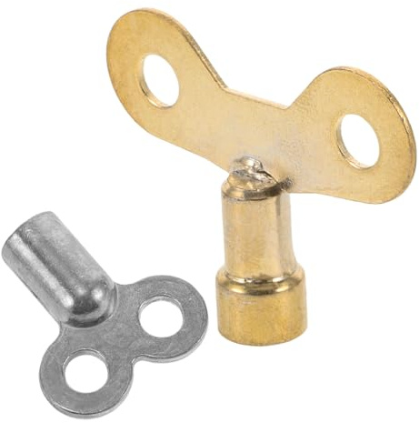 Alipis 2pcs Radiator Exhaust Valve Keys Multi-Functional Air Plumbing Square Socket Wrench Made of Sturdy Aluminium Alloy Portable Radiator Vent Tool for Home Heating System