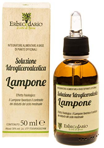 Lampone Gemmoderivato per dolori mestruali, Gocce naturali utili per contrastare i disturbi del ciclo mestruale, Soluzione idroglicerolacolica favorisce il benessere durante il ciclo - 1 Flacone 50ml