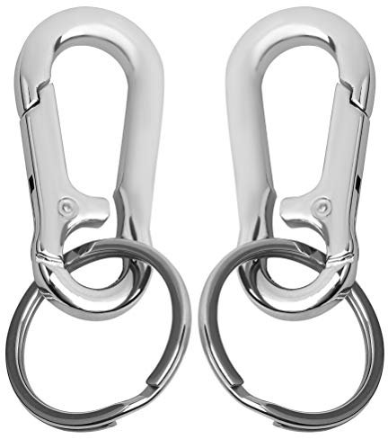 nuoshen Keychain,2 Pcs Metal Keyring Carabiner Clip Keyring Keychains for Craft Lobster Clasps Swivel Clips Key Chain for Men