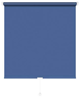 JalousieCrew Schnapprollo Springrollo Mittelzugrollo Blau - Breite 62 bis 222cm - Länge 160 und 230cm - Blickschutz (152 x 160 cm)
