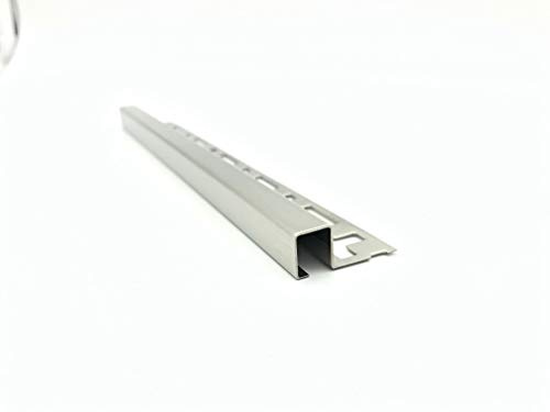 ProDiva DECORAT - Edelstahl V4A Premium Qualität - Fliesenprofil, Quadratprofil, Abschlussleiste, Sockelleiste, Wandabschluss (Gebürstet, 12,5 mm) - Länge 2,50 m
