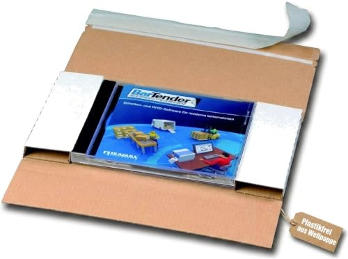 KK Verpackungen CD-Versandverpackungen | 100 Stück, Versandkarton DIN lang für 1 CD/DVD Jewelcase | Kompaktbrief portooptimiert | Wellpappe Weiß, Sichtfenster, Selbstklebeverschluss, Aufreißfaden