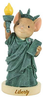 Enesco Tails with Heart Americana Statue of Liberty Mouse Figurine, 6,4 cm H, Mehrfarbig