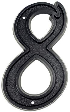 HASWARE 5,5 tums (139mm) husnummer Moderna dörrenummer Gatuadresser, svart ABS-plast (Svart, 8)